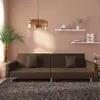 Image de Canapé-lit À 2 Places Avec Deux Oreillers Marron Tissu Vidaxl