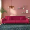 Image de Canapé-lit À 2 Places Et Deux Oreillers Rouge Bordeaux Velours Vidaxl