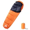 Image de Sac de couchage momie - vidaXL - 94484 - Orange et noir - Polyester 190T - 1 personne