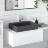 Image de Vasque à poser en fonte minérale marbre anthracite 50x38x11 cm