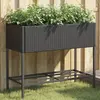 Image de Jardinière Avec Étagère Noir Résine Tressée Vidaxl
