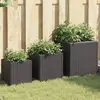 Image de Jardinières D'extérieur 3 Pcs Noir Résine Tressée Vidaxl