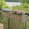 Image de Jardinières Avec Crochets 2 Pcs Gris Résine Tressée Vidaxl