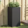 Image de Jardinière Noir 40x40x80 Cm Résine Tressée Vidaxl