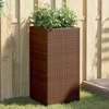 Image de vidaXL Jardinière marron 40x40x80 cm résine tressée jardinière dextérieur bac à fleurs bac à tomates jardinière de 366414