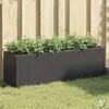 Image de Jardinière Avec 3 Pots Noir 105x30x32 Cm Résine Tressée Vidaxl