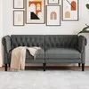 Image de vidaXL Canapé Chesterfield 2 Places Siège avec Accoudoirs et Dossier Meuble de Salon Salle de Séjour Intérieur Moderne 372548
