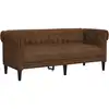Image de Canapé Chesterfield 2 Places Marron Tissu Vidaxl