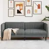 Image de Canapé À 3 Places Gris Foncé Tissu Vidaxl