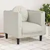 Image de Fauteuil Avec Coussin Crème Velours Vidaxl