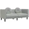 Image de Canapé Avec Coussins 2 Places Gris Clair Velours Vidaxl