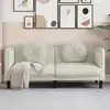 Image de Canapé Avec Coussins 2 Places Crème Velours Vidaxl