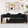 Image de vidaXL Canapé avec Coussins 3 Places Siège avec Accoudoirs et Dossier Fauteuil avec Pieds Salle de Séjour Moderne Noir 372647