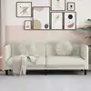 Image de Canapé Avec Coussins 3 Places Crème Velours Vidaxl