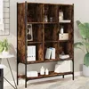 Image de vidaXL Bibliothèque Armoire à Livres avec 9 Compartiments Étagère à Livres avec Rangement Salon Bureau Chêne Fumé Bois 3214331