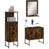 Image de Ensemble D'armoires De Salle De Bain 3 Pcs Chêne Fumé Vidaxl