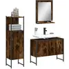 Image de Ensemble D'armoires De Salle De Bain 3 Pcs Chêne Fumé Vidaxl