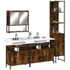 Image de Ensemble De Meubles De Salle De Bain 4 Pcs Chêne Fumé Bois Vidaxl