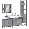Image de Ensemble D'armoires De Salle De Bain 4 Pcs Sonoma Gris Vidaxl