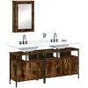 Image de Ensemble De Meubles De Salle De Bain 3 Pcs Chêne Fumé Vidaxl
