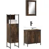 Image de Ensemble De Meubles De Salle De Bain 3 Pcs Chêne Fumé Vidaxl