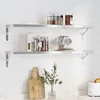 Image de vidaXL Étagères murales 2 pcs 100x235 cm argenté acier inoxydable étagère flottante étagère murale dexposition panneau 3214504