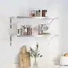 Image de Étagères Murales 2 Pcs 75x30 Cm Argenté Acier Inoxydable Vidaxl