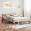 Image de Cadre De Lit Sans Matelas Cire Marron 150x200cm Bois Pin Massif Vidaxl