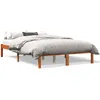 Image de Cadre De Lit Sans Matelas Cire Marron 120x200cm Bois Pin Massif Vidaxl