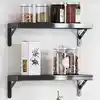 Image de Supports D'étagères 4 Pcs 15x2,5x11,5 Cm Noir Acier Inoxydable Vidaxl