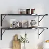 Image de Supports D'étagères 4 Pcs 40x2,5x25 Cm Noir Acier Inoxydable Vidaxl