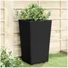 Image de Jardinières 2 pcs noir 32,5x32,5x57 cm polypropylène