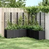Image de vidaXL Jardinière avec Treillis Lit Surélevé de Jardin Pot de Fleurs Bac à Plantes Boîte de Plantation Patio Terrasse 367883