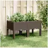 Image de Jardinière avec pieds marron 80x40x42 cm pp