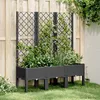Image de vidaXL Jardinière avec Treillis Lit Surélevé Bac à Fleurs Pot de Plantes Boîte à Fleurs Jardin Patio Terrasse Extérieur 367928
