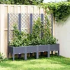 Image de vidaXL Jardinière avec Treillis Bac à Fleurs Pot à Plantes Boîte à Fleurs Jardin Terrasse Patio Extérieur Bleu Gris 367931