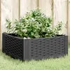 Image de Jardinière Avec Piquets Noir 42,5x42,5x28,5 Cm Pp Vidaxl