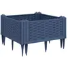 Image de Jardinière Avec Piquets Bleu Gris 42,5x42,5x28,5 Cm Pp Vidaxl