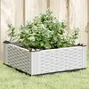 Image de Jardinière Avec Piquets Blanc 42,5x42,5x28,5 Cm Pp Vidaxl