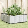 Image de vidaXL Jardinière avec piquets blanc 425x425x285 cm PP bac à fleurs support de jardinière support de fleurs bac à 368005