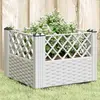 Image de Jardinière Avec Piquets Blanc 43,5x43,5x43,5 Cm Pp Vidaxl