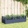 Image de vidaXL Jardinière avec Piquets Bac à Fleurs Pot à Plantes Boîte à Fleurs Jardin Terrasse Patio Extérieur Bleu Gris 368019
