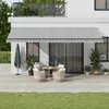 Image de vidaXL Auvent manuel rétractable avec LED anthracite blanc 600x350 cm auvent auvent de porte auvent de jardin store 3215821