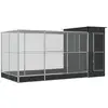 Image de Vidaxl volière avec extension argent 416x203x216 cm acier