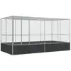 Image de Vidaxl volière avec extension argent 418 x 207 x 212 cm acier