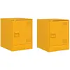 Image de Tables De Chevet 2 Pcs Jaune Moutarde 34,5x39x44 Cm Acier Vidaxl