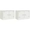 Image de Meubles Tv 2 Pcs Blanc 67x39x44 Cm Acier Vidaxl