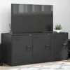Image de vidaXL Meuble TV noir 99x39x44 cm acier banc TV meuble télé meuble multimédia buffet TV meuble hifi centre de 841643