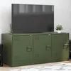 Image de vidaXL Meuble TV vert olive 99x39x44 cm acier banc TV meuble télé meuble multimédia buffet TV meuble hifi centre de 841647