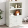 Image de vidaXL Buffet blanc 67x39x107 cm acier armoire armoire latérale armoire de rangement armoires placard buffet haut 841672